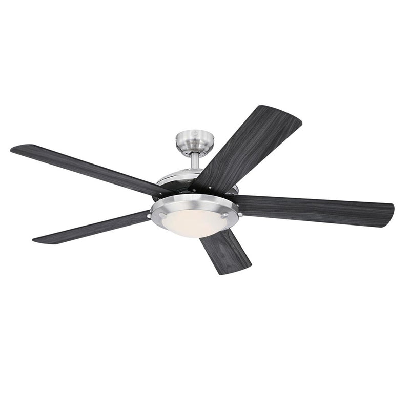 Westinghouse Comet 5Bld 52" Ceiling Fan, LED Light, Nickel/Charcoal - 7305400