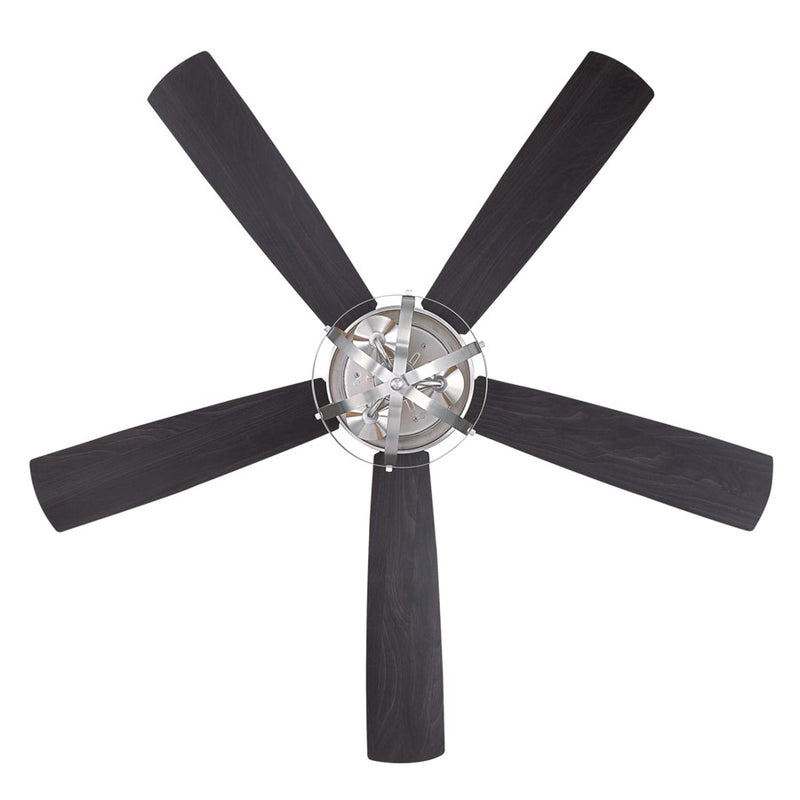 Westinghouse Stella Mira 52in 5-Blade Ceiling Fan | Vintage Brushed Nickel and Wengue Plywood Blades | Living Room & Bedroom | Model 7305700