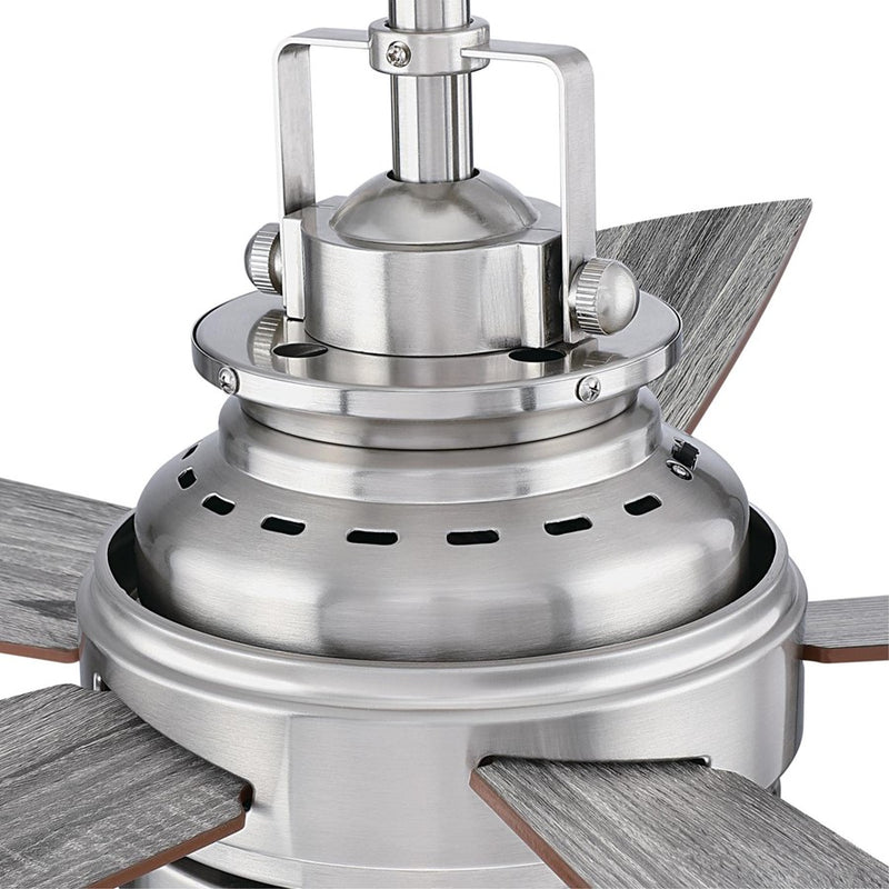 Westinghouse Stella Mira 52in 5-Blade Ceiling Fan | Vintage Brushed Nickel and Wengue Plywood Blades | Living Room & Bedroom | Model 7305700
