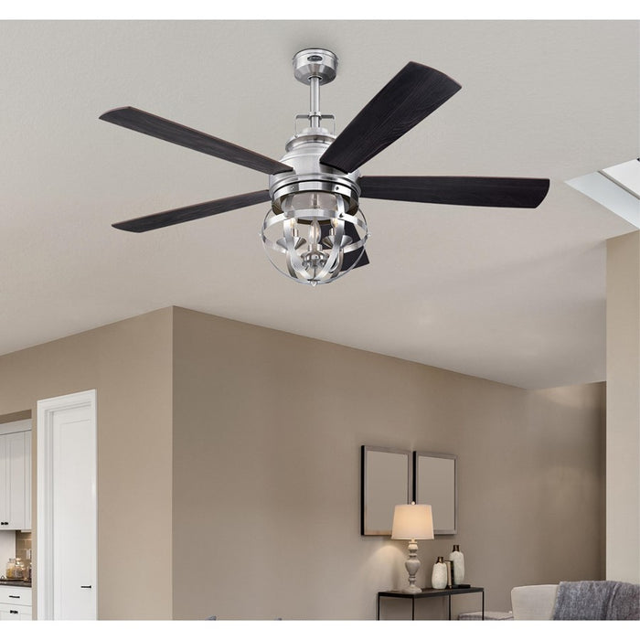 Westinghouse Stella Mira 5Bld 52" Ceiling Fan, LED, Nickel/Wengue