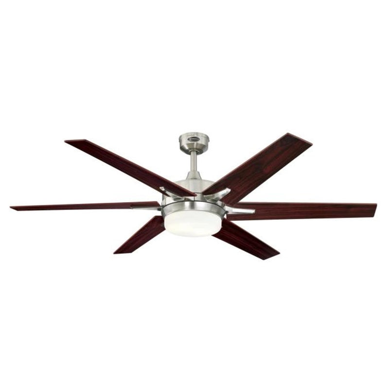 Westinghouse Cayuga 60in 2-Light Ceiling Fan | Brushed Nickel and Rosewood Plywood Blades | Living Room & Bedroom | 60 x 60 x 17 in | Model 74003B00