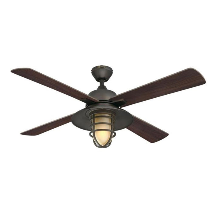 Westinghouse Porto 4Bld 52" Ceiling Fan, LED Light, Black-Brz/Walnut - 74005B00