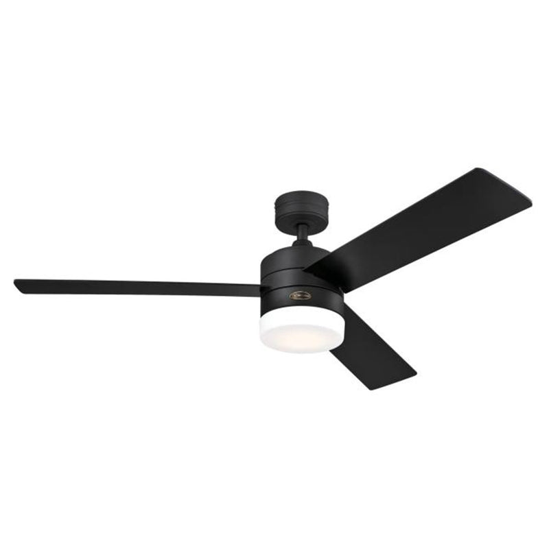 Westinghouse Alta Vista 52in 1-Light Ceiling Fan | Matte Black and Black Plywood Blades | Living Room & Great Room | 52 x 52 x 13 in | Model 74006A00