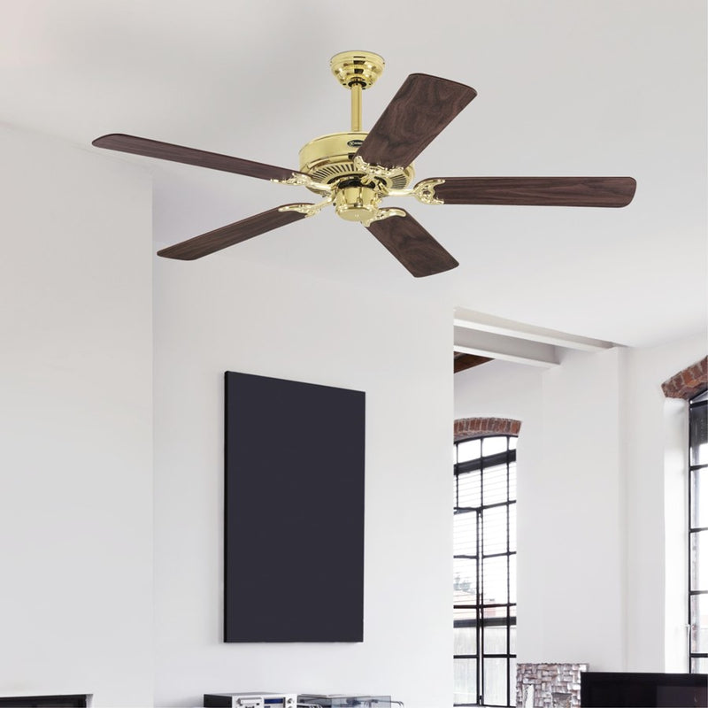 Westinghouse Contractor Choice 5Bld 52" Ceiling Fan, Brass/Walnut