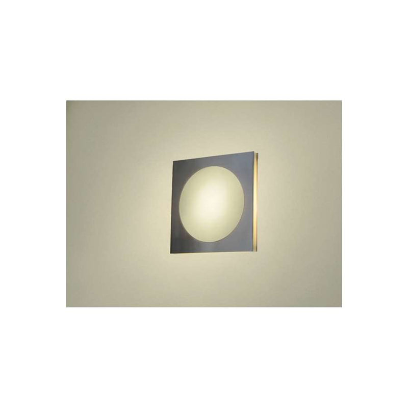 WPT Design Basic Pared 7in 1-Light Wall Sconce | Polished Stainless and White Glass | Hallway & Bedroom Accent | 7 x 7 x 7 in | Model BASICPARED-PS-PY