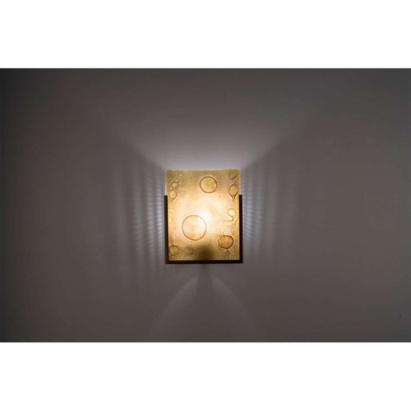 WPT Design FN 1-Light Bronze Wall Sconce | Blue Fish Art Glass Shade | Hallway & Bedroom Accent | 8 x 4 x 10 in | Model FN1-BZ-BF