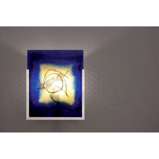 WPT Design FN 1-Light Wall Sconce | Stainless Steel and Baron Art Glass | Hallway & Bedroom Accent | 8 x 4 x 10 in | Model FN1-SS-BAR