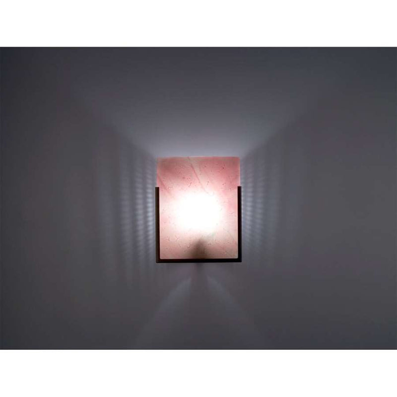 WPT Design FN 1-Light Wall Sconce | Stainless Steel and Blush Art Glass | Hallway & Bedroom Accent | 8 x 4 x 10 in | Model FN1-SS-BLS