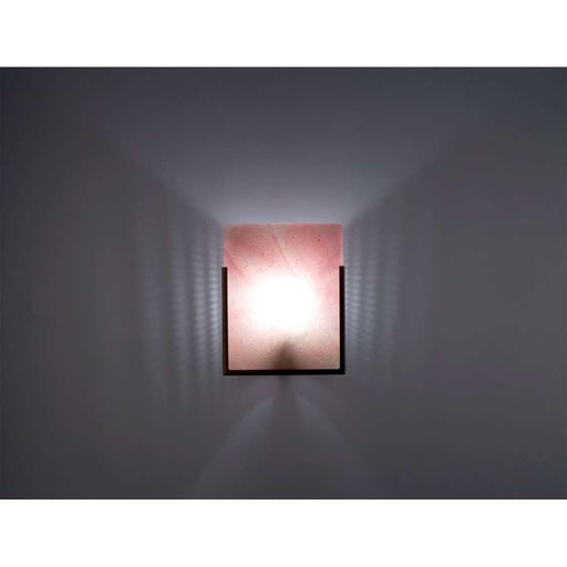 WPT Design FN 1-Light Wall Sconce | Stainless Steel and Blush Art Glass | Hallway & Bedroom Accent | 8 x 4 x 10 in | Model FN1-SS-BLS
