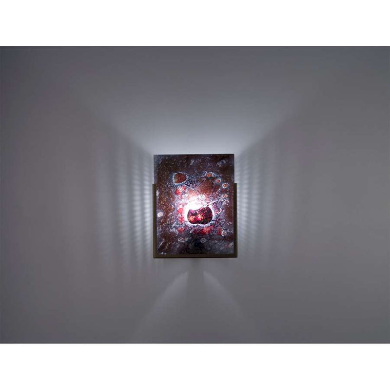 WPT Design FN 1-Light Stainless Steel Wall Sconce | Art Glass White Rose | Hallway & Bedroom Accent | 8 x 4 x 10 in | Model FN1-SS-WR