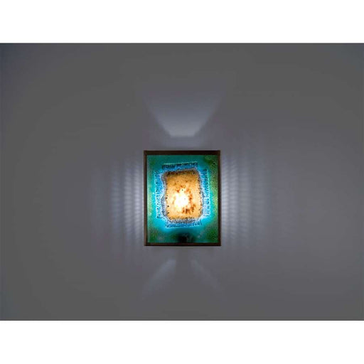 WPT Design FN 2 Silver Green Mesh Wall Sconce | Silver Powder Coated Steel and Art Glass | Hallway & Bedroom Accent | Model FN2-SV-GM-I