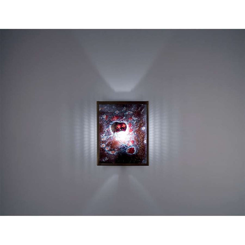 WPT Design FN 2-Light Silver Wall Sconce | Wired Rose Art Glass | Bedroom & Hallway Accent Light | 8 x 4 x 10 in | Model FN2-SV-WR-I