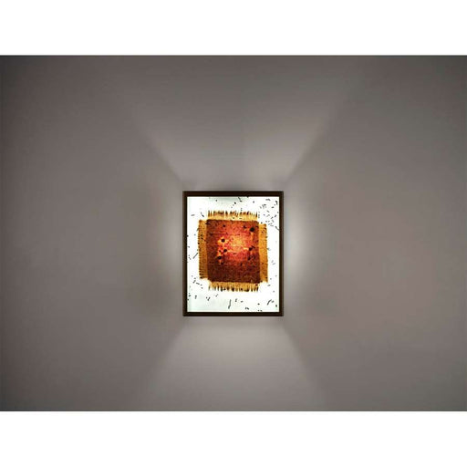 WPT Design FN 3 Silver Mesh & Bits Wall Sconce | Handmade Art Glass & Silver Steel | Hallway & Bedroom Accent | 8 x 4 x 10 in | Model FN3-SV-MB-I