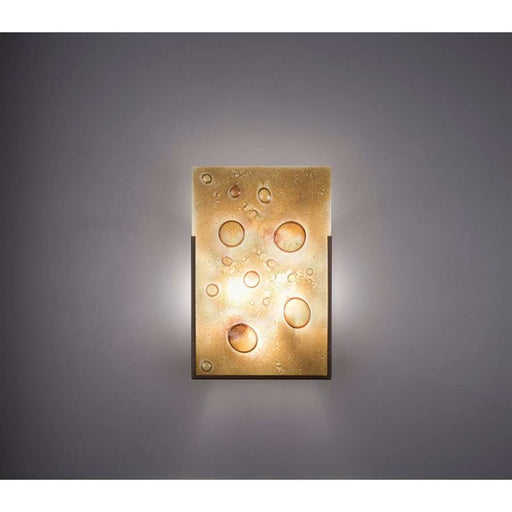 WPT Design FN Judy 2-Light Wall Sconce | Bronze Steel and Vision Dark Amber Glass | Hallway & Bedroom | 12 x 4 x 18 in | Model FNJUDY-BZ-VIDKAM