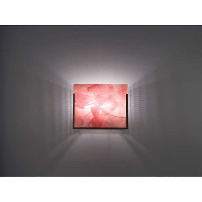WPT Design FN Wide 2-Light Wall Sconce | Bronze Steel and Blush Art Glass | Hallway & Living Room | 11 x 4 x 10 in | Model FNWIDE-BZ-BLS