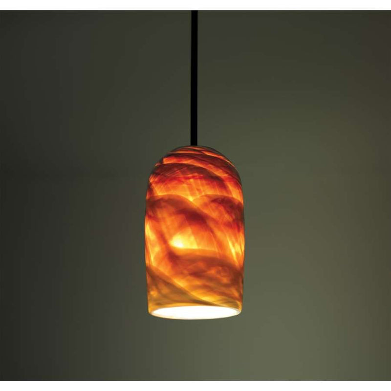 WPT Design Rose 47in 1-Light Pendant | Clear Amber Glass and Bronze | Kitchen Island & Dining Room | 6 x 47 x 10 in | Model ROSE-CYL-CLAM-BZ-47