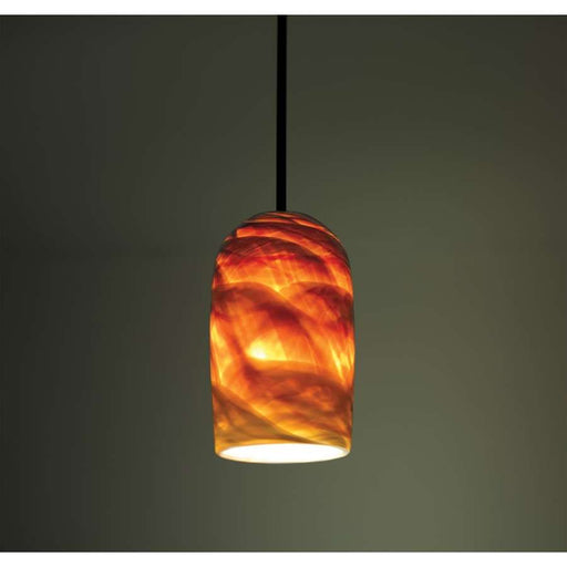 WPT Design Rose 47in 1-Light Pendant | Clear Amber Glass and Bronze | Kitchen Island & Dining Room | 6 x 47 x 10 in | Model ROSE-CYL-CLAM-BZ-47