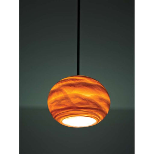 WPT Design Rose Globe 15in 1-Light Pendant | Art Glass Amber and Bronze | Kitchen Island & Dining Room | 8 x 15 x 8 in | Model ROSE-GL-AM-BZ-15