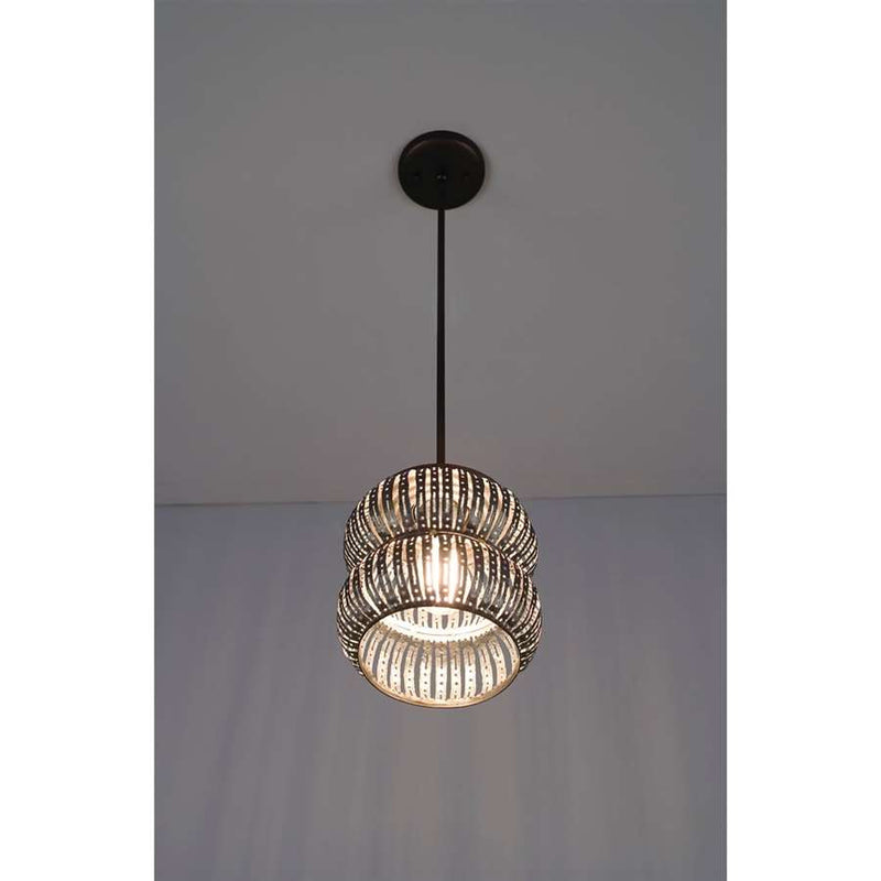 WPT Design Secola 46in 1-Light Pendant | Bronze Recycled Tin | Kitchen Island & Dining Room | 8 x 46 x 9 in | Model SEC-BZ-PEND-SM-46