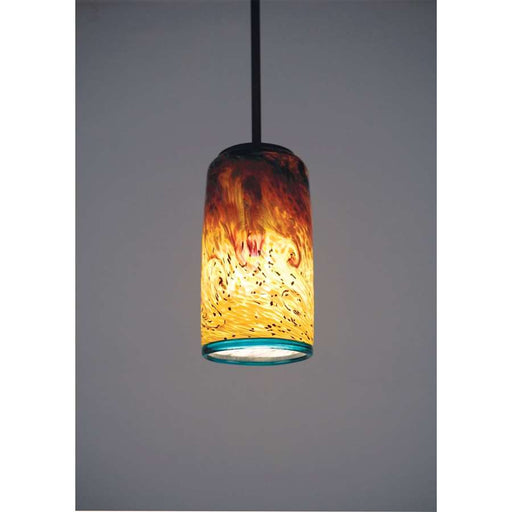 WPT Design Whitney 45in 1-Light Pendant | Bronze and Amber Art Glass | Kitchen Island & Dining Room | 45 x 4 x 8 in | Model WC-BZ-PEND-TALL-45