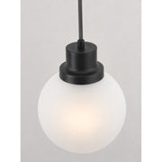 AFX Abrya 6in 1-Light Pendant | Transitional Black Steel and Frosted White Glass | Kitchen Island & Dining Room | Model ABYP06MBBKFG