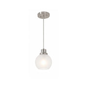 AFX Abrya 6in 1-Light Pendant | Transitional Brushed Nickel Steel and Frosted White Glass | Kitchen Island & Dining Room | Model ABYP06MBBNFG