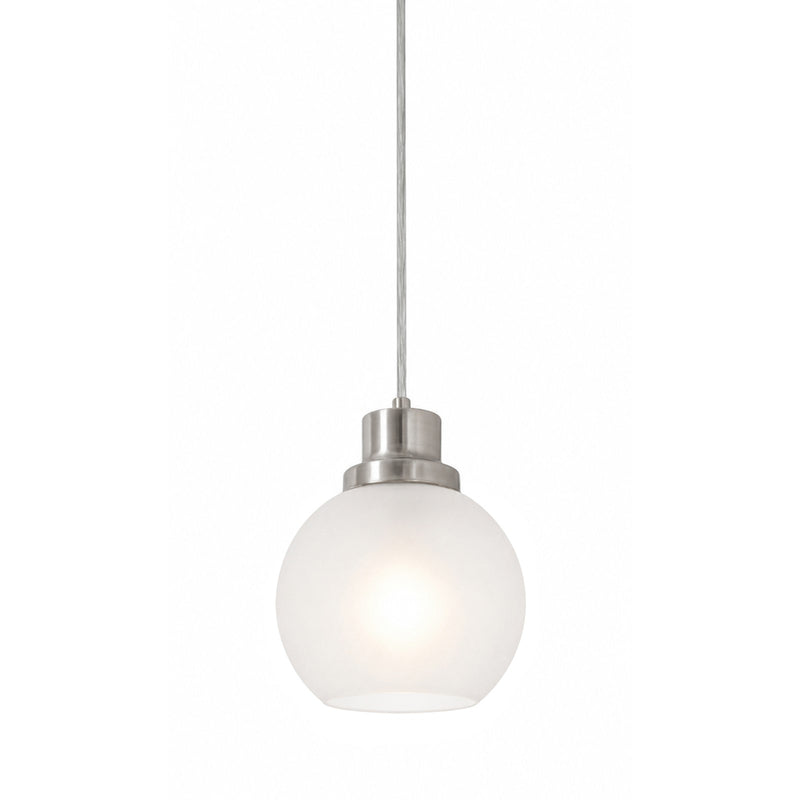AFX Abrya 6in 1-Light Pendant | Transitional Brushed Nickel Steel and Frosted White Glass | Kitchen Island & Dining Room | Model ABYP06MBBNFG