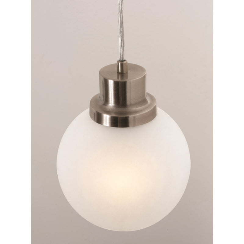 AFX Abrya 6in 1-Light Pendant | Transitional Brushed Nickel Steel and Frosted White Glass | Kitchen Island & Dining Room | Model ABYP06MBBNFG