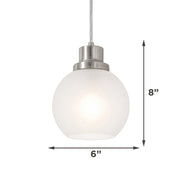 AFX Abrya 6in 1-Light Pendant | Transitional Brushed Nickel Steel and Frosted White Glass | Kitchen Island & Dining Room | Model ABYP06MBBNFG