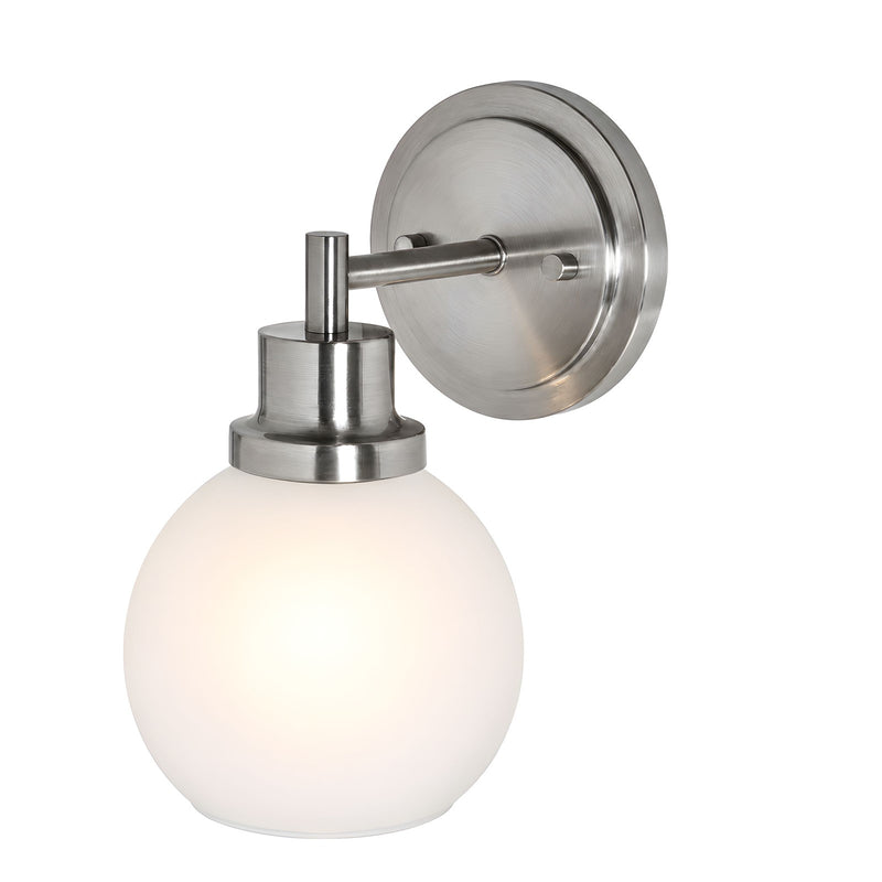 AFX Abrya 10in 1-Light Wall Sconce | Transitional Brushed Nickel and Frosted White Glass | Hallway & Foyer | Model ABYS0610MBBNFG