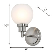 AFX Abrya 10in 1-Light Wall Sconce | Transitional Brushed Nickel and Frosted White Glass | Hallway & Foyer | Model ABYS0610MBBNFG
