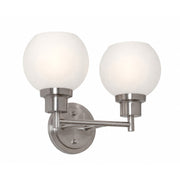 AFX Abrya 14in 2-Light Vanity Light | Transitional Brushed Nickel Steel and Frosted White Glass | Bathroom & Powder Room | Model ABYV1310MBBNFG