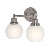 AFX Abrya 14in 2-Light Vanity Light | Transitional Brushed Nickel Steel and Frosted White Glass | Bathroom & Powder Room | Model ABYV1310MBBNFG