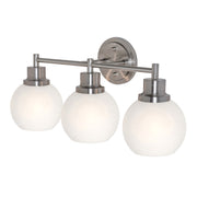 AFX Abrya 21in 3-Light Vanity Light | Transitional Brushed Nickel and Frosted White Glass | Bathroom & Powder Room | Model ABYV2110MBBNFG
