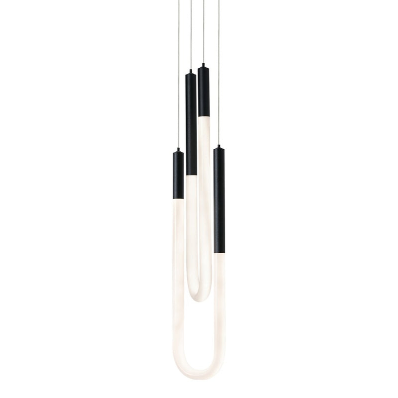AFX Lighting Adel 2 Light LED Pendant, Black/White