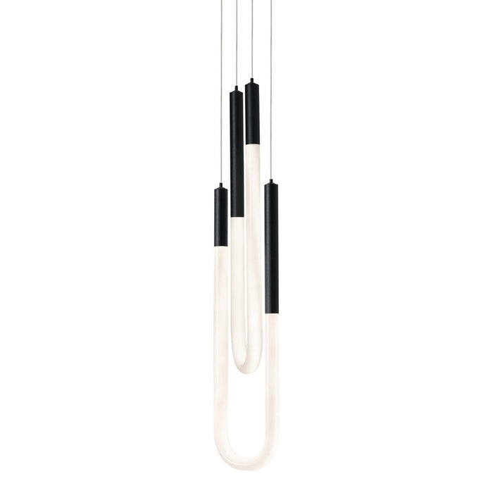 AFX Lighting Adel 2 Light LED Pendant, Black/White