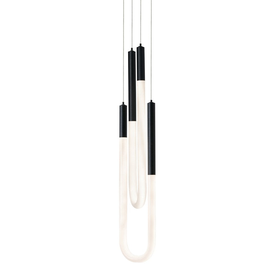 AFX Lighting Adel 2 Light LED Pendant, Black/White