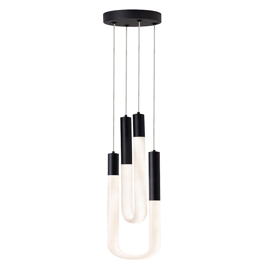 AFX Lighting Adel 2 Light LED Pendant, Black/White - ADEP0606LAJUDBK