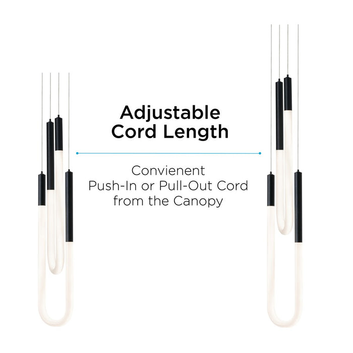 AFX Lighting Adel 2 Light LED Pendant, Black/White