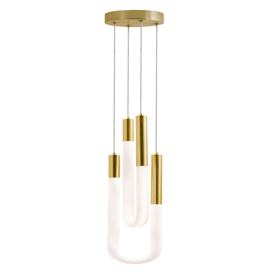 AFX Lighting Adel 2 Light LED Pendant, Brass/White - ADEP0606LAJUDLB