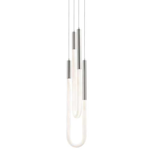 AFX Lighting Adel 2 Light LED Pendant, Satin Nickel/White