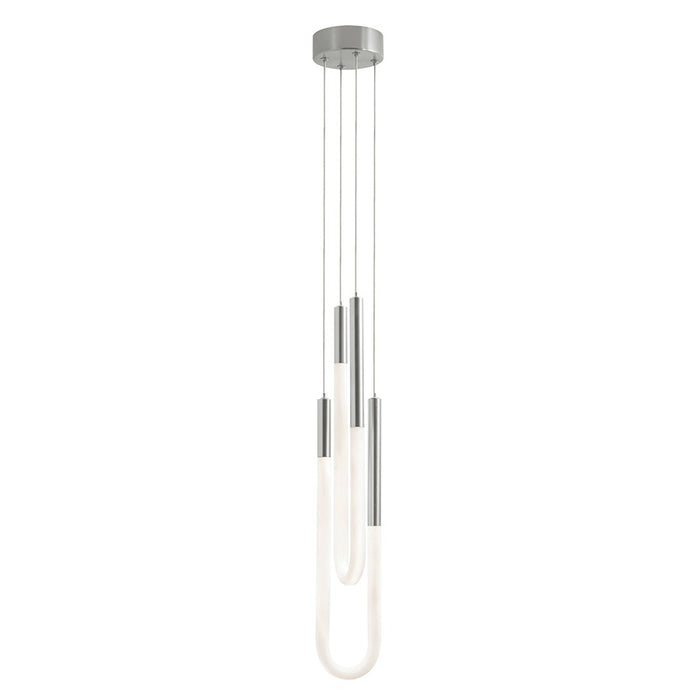 AFX Lighting Adel 2 Light LED Pendant, Satin Nickel/White