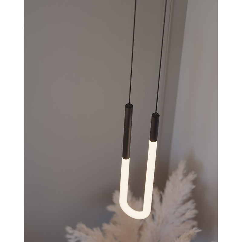 AFX Lighting Adel 1 Light LED Pendant, Black/White