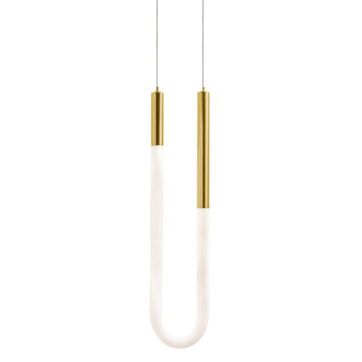 AFX Lighting Adel 1 Light LED Pendant, Light Antique Brass/White