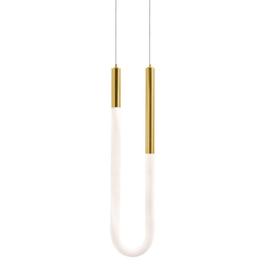 AFX Lighting Adel 1 Light LED Pendant, Light Antique Brass/White