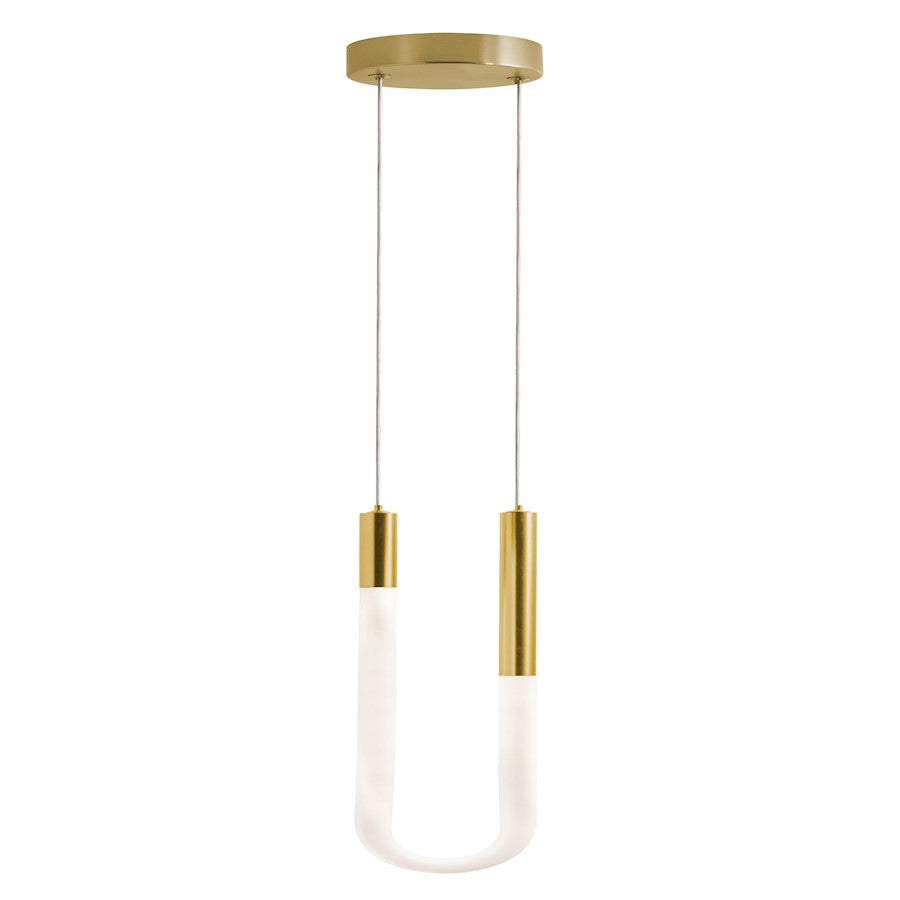 AFX Lighting Adel 1 Light LED Pendant, Light Antique Brass/White - ADEP06LAJUDLB