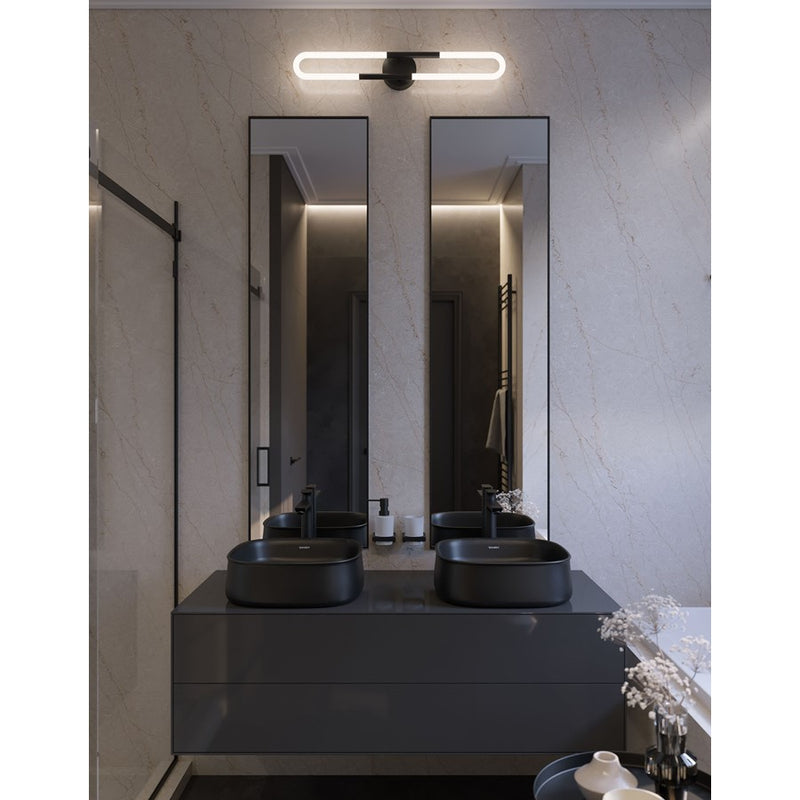 AFX Lighting Adel 1 Light 24" LED Vanity, Black/White