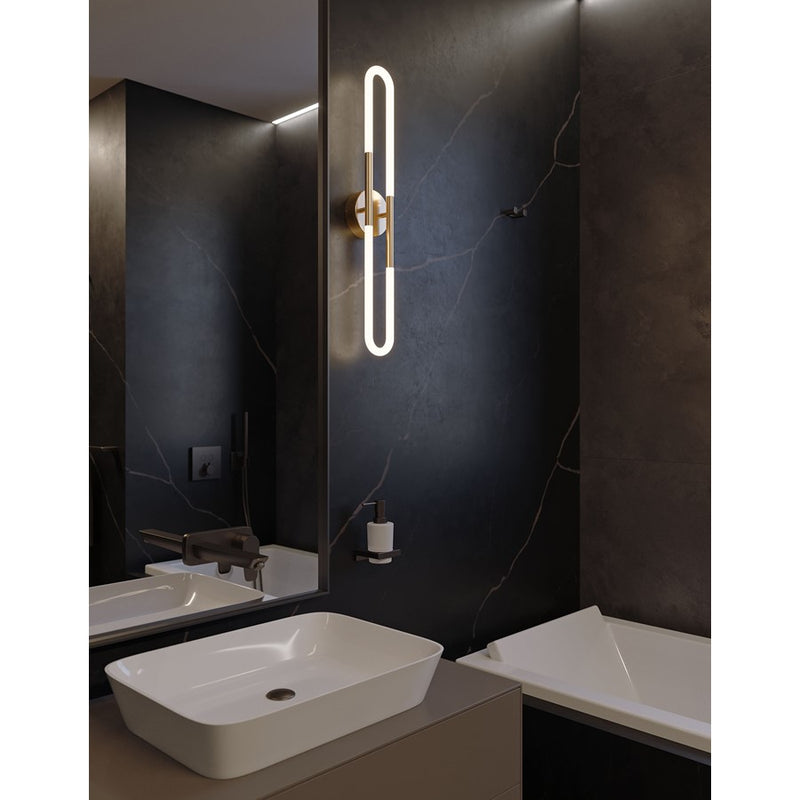 AFX Lighting Adel 1 Light 24" LED Vanity, Antique Brass/White