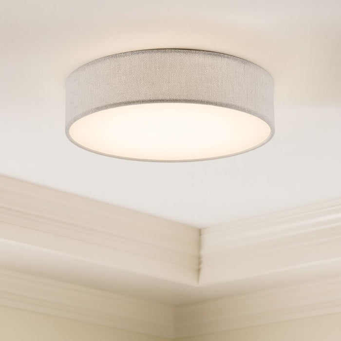 AFX Lighting Ashland LED Flush Mount, White/Grey Linen