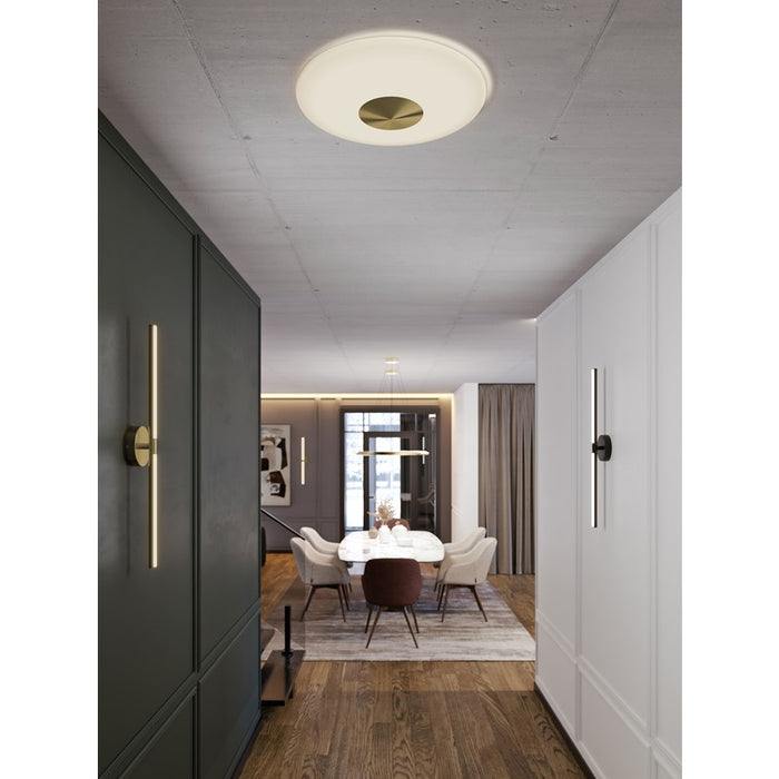 AFX Lighting Alpine 1Lt 17" Flush Mount, Antique Brass/White